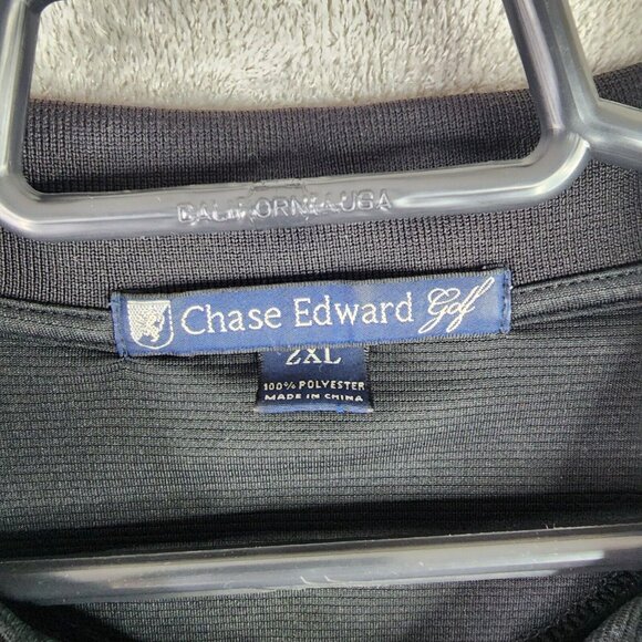 Mens Chase Edward Black Polo Shirt Short Sleeve Casual Golf Size 2XL - Picture 4 of 6